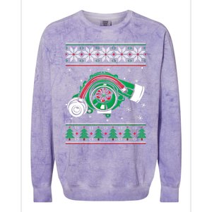 Turbo Car Mechanic Matching Ugly Christmas Racing Drifting Gift Colorblast Crewneck Sweatshirt