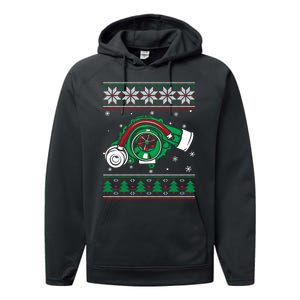 Turbo Car Mechanic Matching Ugly Christmas Racing Drifting Gift Performance Fleece Hoodie