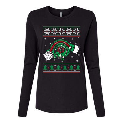 Turbo Car Mechanic Matching Ugly Christmas Racing Drifting Gift Womens Cotton Relaxed Long Sleeve T-Shirt