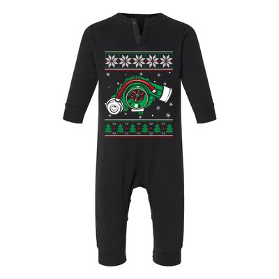 Turbo Car Mechanic Matching Ugly Christmas Racing Drifting Gift Infant Fleece One Piece