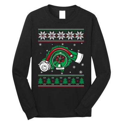 Turbo Car Mechanic Matching Ugly Christmas Racing Drifting Gift Long Sleeve Shirt