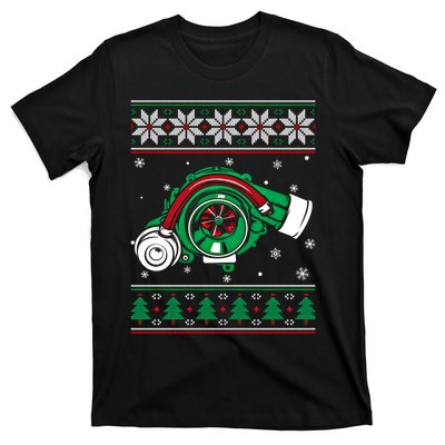 Turbo Car Mechanic Matching Ugly Christmas Racing Drifting Gift T-Shirt