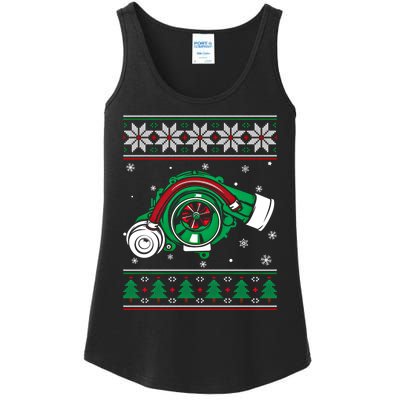 Turbo Car Mechanic Matching Ugly Christmas Racing Drifting Gift Ladies Essential Tank