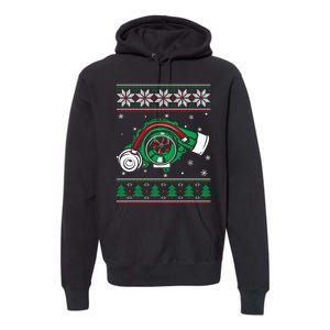 Turbo Car Mechanic Matching Ugly Christmas Racing Drifting Gift Premium Hoodie