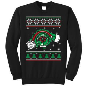 Turbo Car Mechanic Matching Ugly Christmas Racing Drifting Gift Tall Sweatshirt