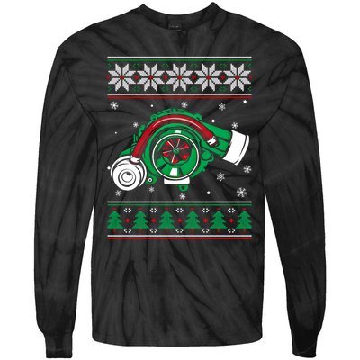 Turbo Car Mechanic Matching Ugly Christmas Racing Drifting Gift Tie-Dye Long Sleeve Shirt