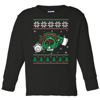 Turbo Car Mechanic Matching Ugly Christmas Racing Drifting Gift Toddler Long Sleeve Shirt