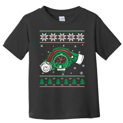 Turbo Car Mechanic Matching Ugly Christmas Racing Drifting Gift Toddler T-Shirt