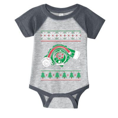 Turbo Car Mechanic Matching Ugly Christmas Racing Drifting Gift Infant Baby Jersey Bodysuit