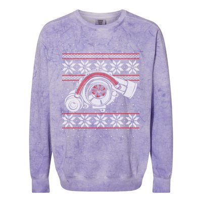 Turbo Car Mechanic Matching Ugly Christmas Racing Drifting Gift Colorblast Crewneck Sweatshirt