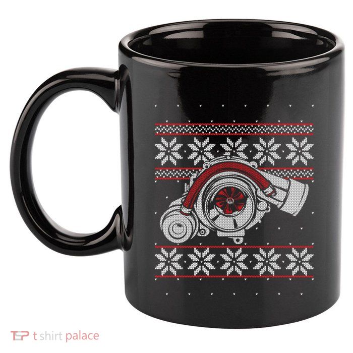 Turbo Car Mechanic Matching Ugly Christmas Racing Drifting Gift 11oz C Handle Ceramic Mug