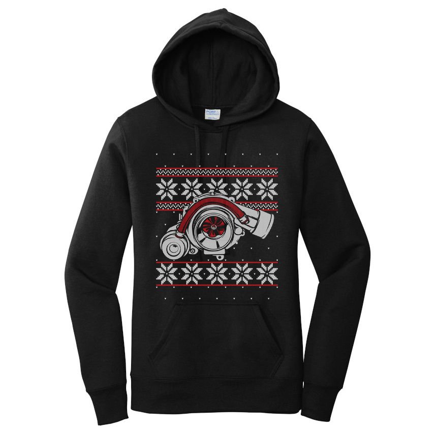Turbo Car Mechanic Matching Ugly Christmas Racing Drifting Gift Women's Pullover Hoodie