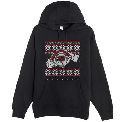 Turbo Car Mechanic Matching Ugly Christmas Racing Drifting Gift Premium Pullover Hoodie