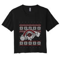 Turbo Car Mechanic Matching Ugly Christmas Racing Drifting Gift Women's Crop Top Tee