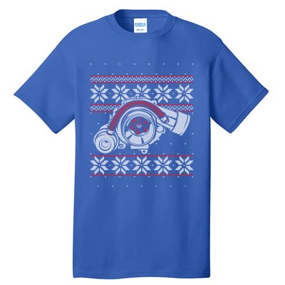 Turbo Car Mechanic Matching Ugly Christmas Racing Drifting Gift Tall T-Shirt