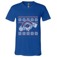 Turbo Car Mechanic Matching Ugly Christmas Racing Drifting Gift V-Neck T-Shirt