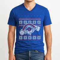 Turbo Car Mechanic Matching Ugly Christmas Racing Drifting Gift V-Neck T-Shirt