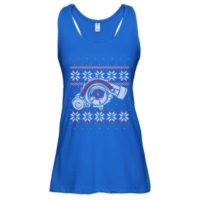 Turbo Car Mechanic Matching Ugly Christmas Racing Drifting Gift Ladies Essential Flowy Tank