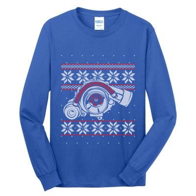 Turbo Car Mechanic Matching Ugly Christmas Racing Drifting Gift Tall Long Sleeve T-Shirt