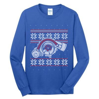 Turbo Car Mechanic Matching Ugly Christmas Racing Drifting Gift Tall Long Sleeve T-Shirt