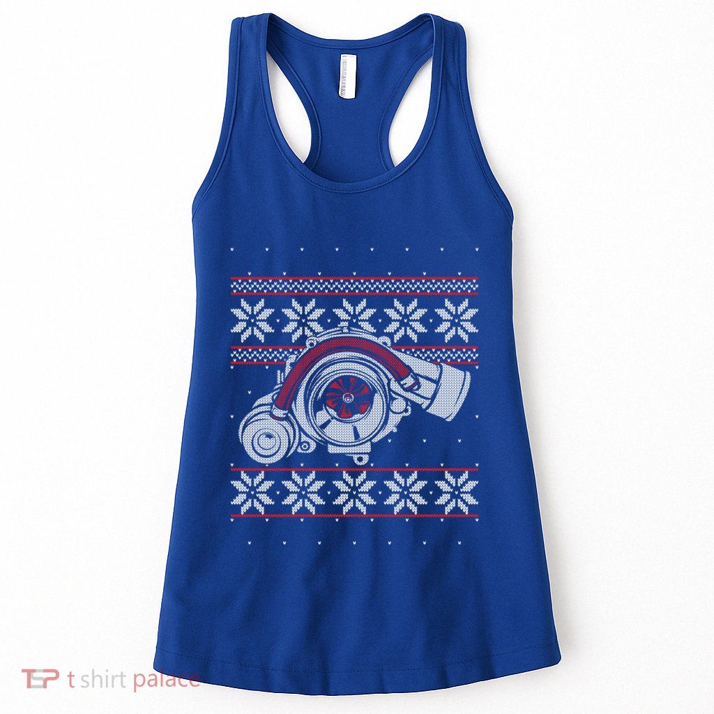Turbo Car Mechanic Matching Ugly Christmas Racing Drifting Gift Womens Tank Top