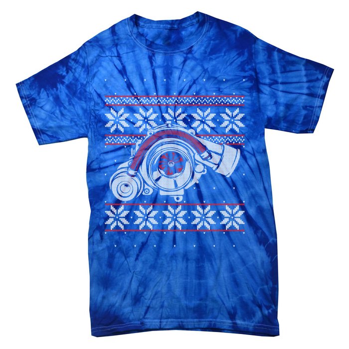 Turbo Car Mechanic Matching Ugly Christmas Racing Drifting Gift Tie-Dye T-Shirt