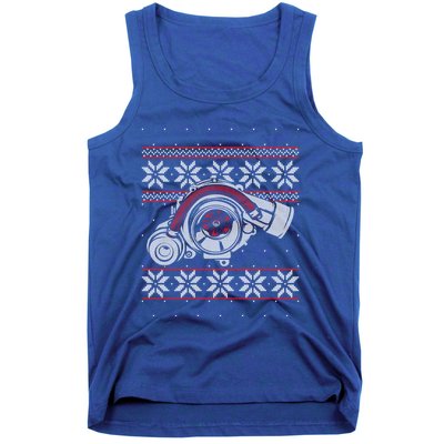 Turbo Car Mechanic Matching Ugly Christmas Racing Drifting Gift Tank Top