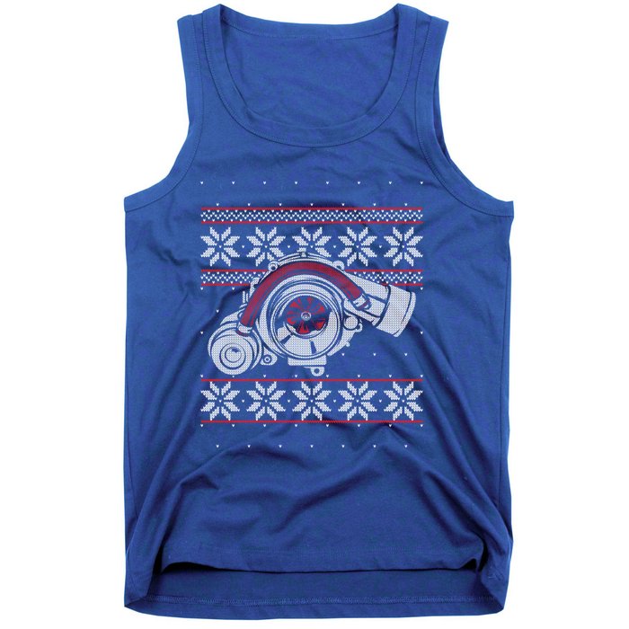 Turbo Car Mechanic Matching Ugly Christmas Racing Drifting Gift Tank Top