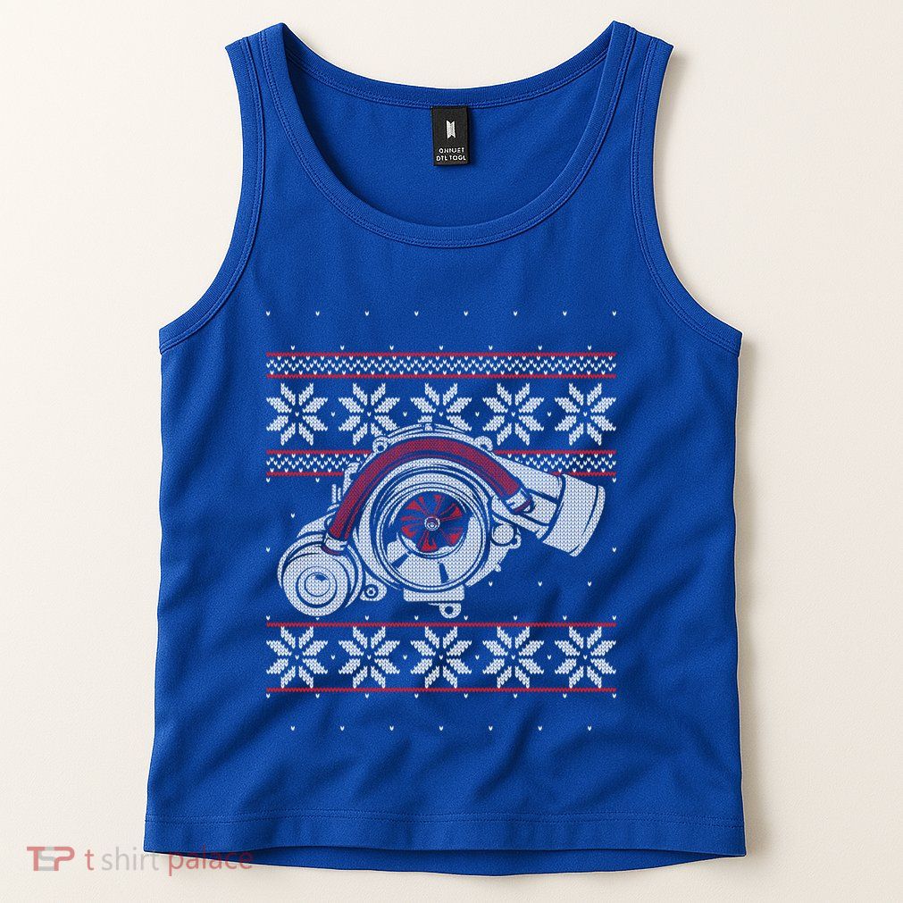 Turbo Car Mechanic Matching Ugly Christmas Racing Drifting Gift Tank Top