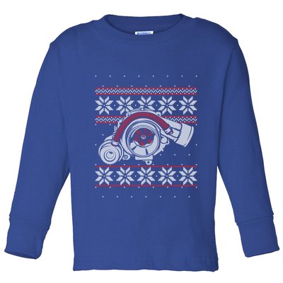 Turbo Car Mechanic Matching Ugly Christmas Racing Drifting Gift Toddler Long Sleeve Shirt