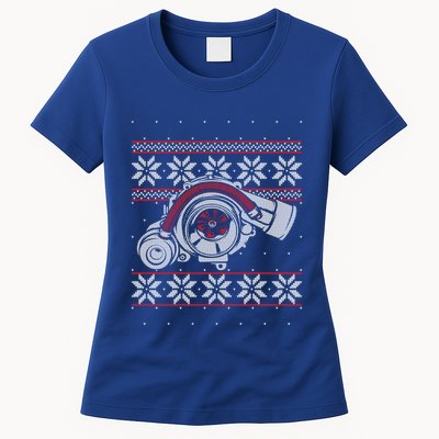 Turbo Car Mechanic Matching Ugly Christmas Racing Drifting Gift Womens T-Shirt