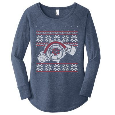 Turbo Car Mechanic Matching Ugly Christmas Racing Drifting Gift Women's Perfect Tri Tunic Long Sleeve Shirt