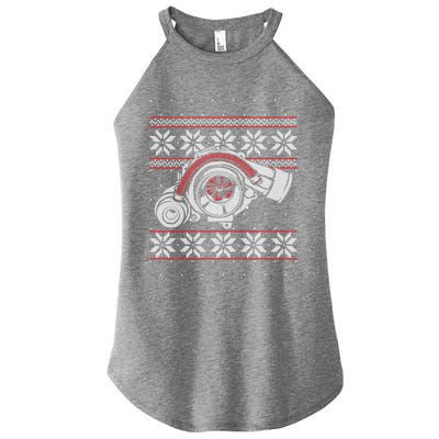 Turbo Car Mechanic Matching Ugly Christmas Racing Drifting Gift Women's Perfect Tri Rocker Tank