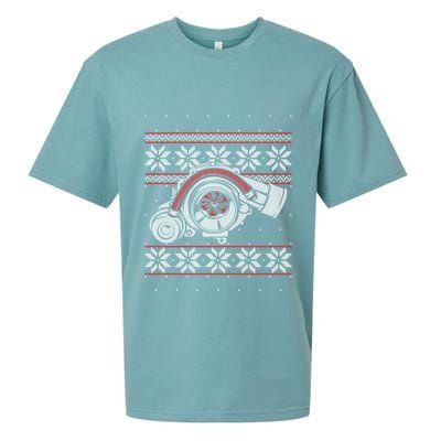Turbo Car Mechanic Matching Ugly Christmas Racing Drifting Gift Sueded Cloud Jersey T-Shirt