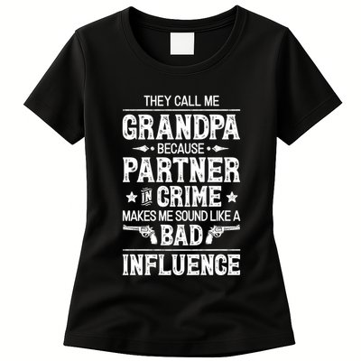 They Call Me Grandpa Partner In Crime Womens T-Shirt