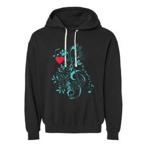 Treble Clef Music Paws Garment-Dyed Fleece Hoodie