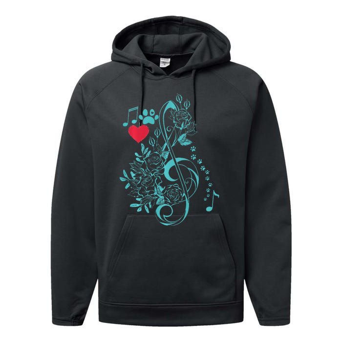 Treble Clef Music Paws Performance Fleece Hoodie