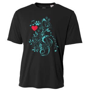 Treble Clef Music Paws Cooling Performance Crew T-Shirt