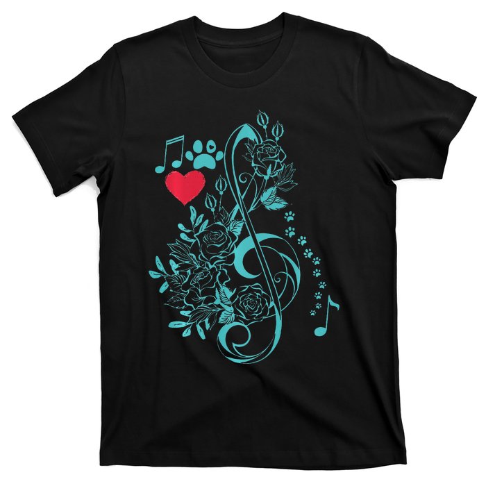 Treble Clef Music Paws T-Shirt