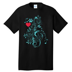 Treble Clef Music Paws Tall T-Shirt