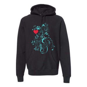 Treble Clef Music Paws Premium Hoodie