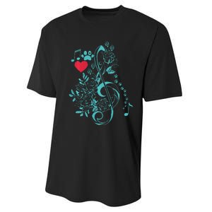 Treble Clef Music Paws Performance Sprint T-Shirt