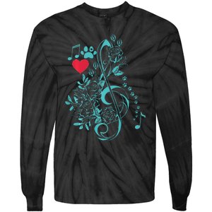 Treble Clef Music Paws Tie-Dye Long Sleeve Shirt