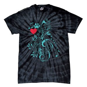 Treble Clef Music Paws Tie-Dye T-Shirt