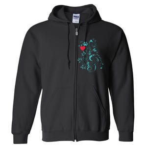 Treble Clef Music Paws Full Zip Hoodie