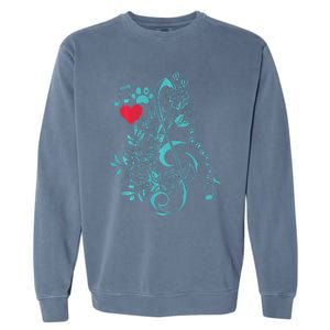 Treble Clef Music Paws Garment-Dyed Sweatshirt