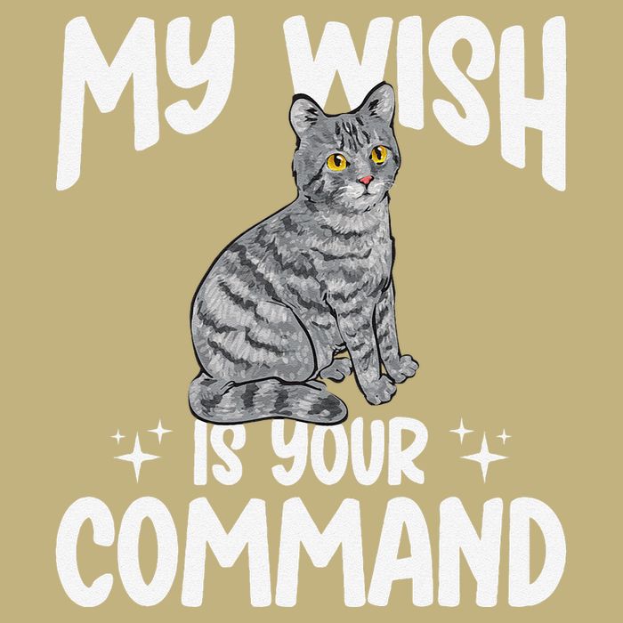 Tabby Cat My Wish Is Your Command Gray Tabby Cat Button