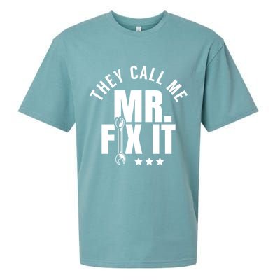 They Call Me Mr Fix It Handy Overhaul Repair Fixing Cute Gift Sueded Cloud Jersey T-Shirt