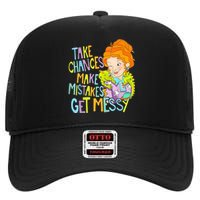 Take Chances Make Mistakes Get Messy Beauty Teacher High Crown Mesh Back Trucker Hat