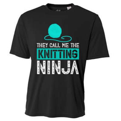 They Call Me the Knitting Ninja Funny Mom Grandma  Cooling Performance Crew T-Shirt